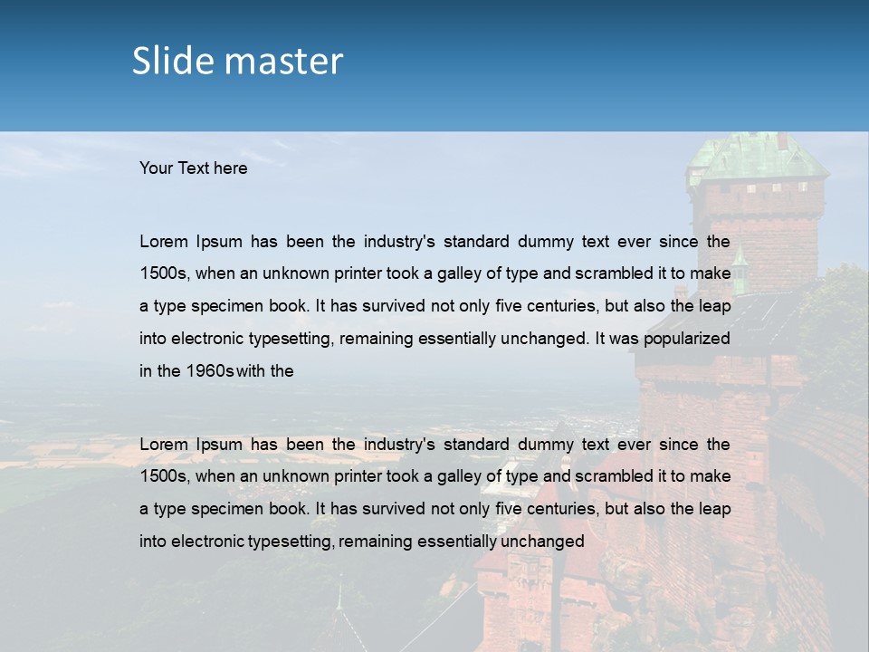 A Castle On Top Of A Hill With A Blue Sky In The Background PowerPoint Template