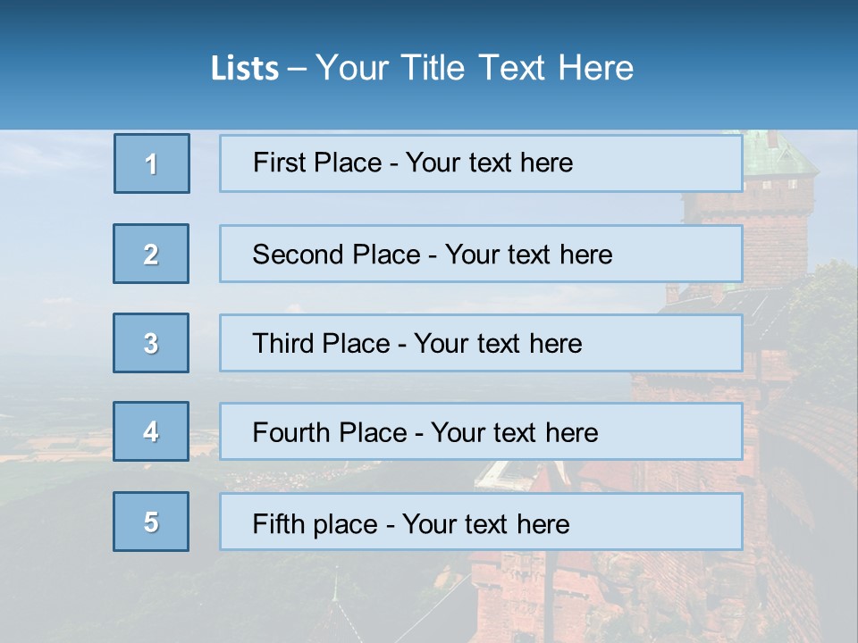 A Castle On Top Of A Hill With A Blue Sky In The Background PowerPoint Template