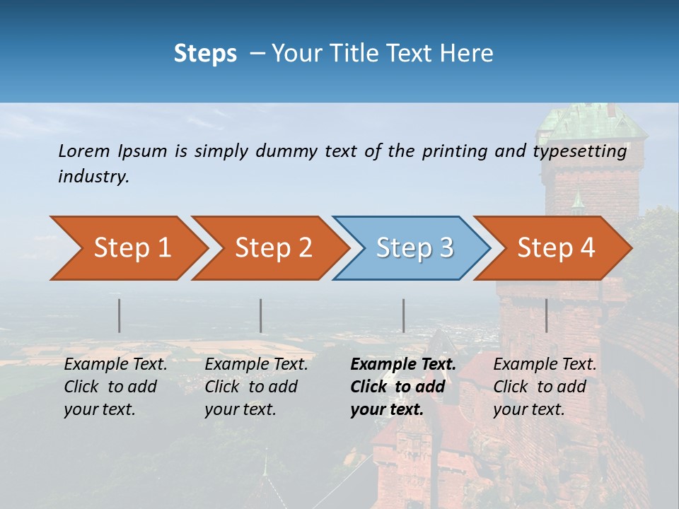 A Castle On Top Of A Hill With A Blue Sky In The Background PowerPoint Template