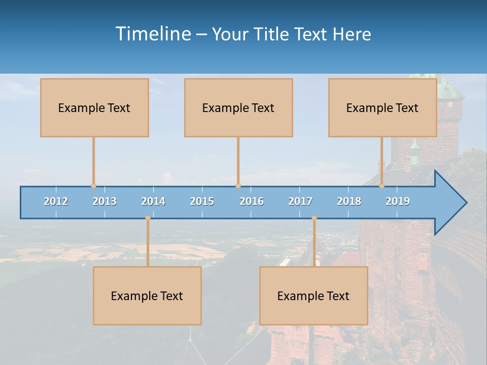 A Castle On Top Of A Hill With A Blue Sky In The Background PowerPoint Template