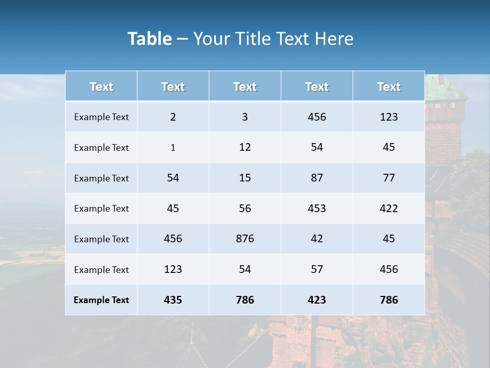 A Castle On Top Of A Hill With A Blue Sky In The Background PowerPoint Template