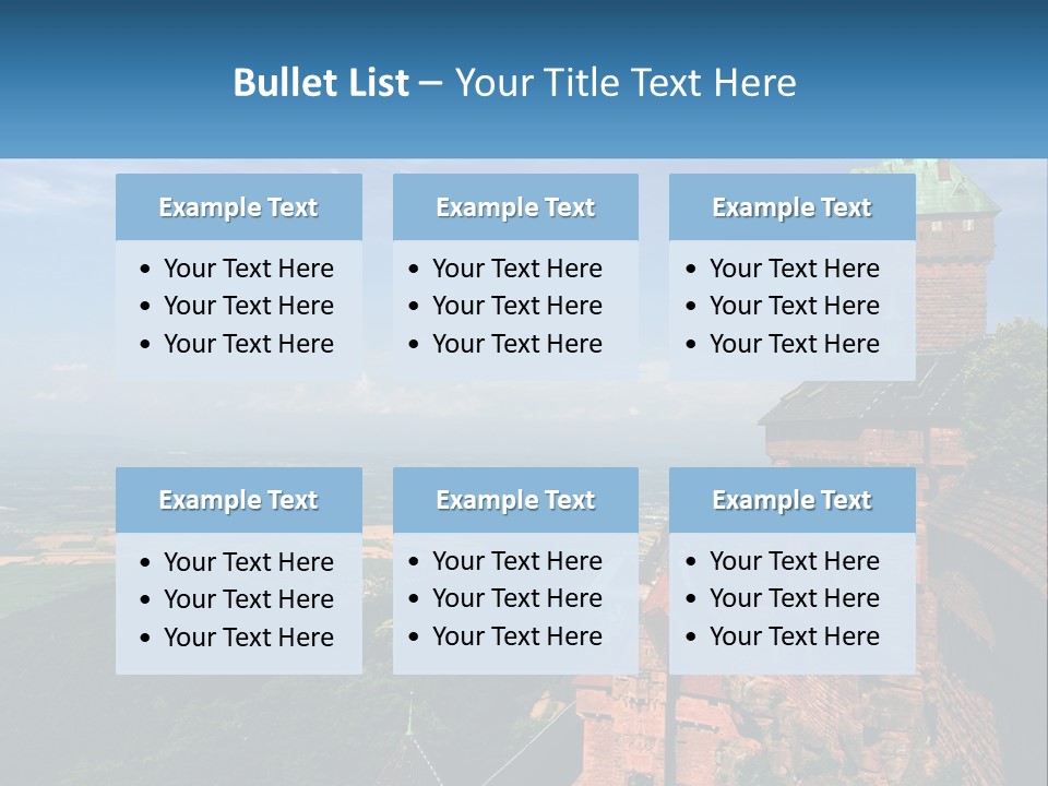 A Castle On Top Of A Hill With A Blue Sky In The Background PowerPoint Template