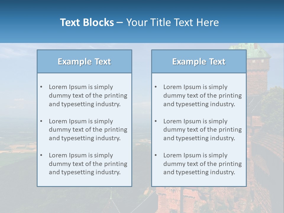 A Castle On Top Of A Hill With A Blue Sky In The Background PowerPoint Template