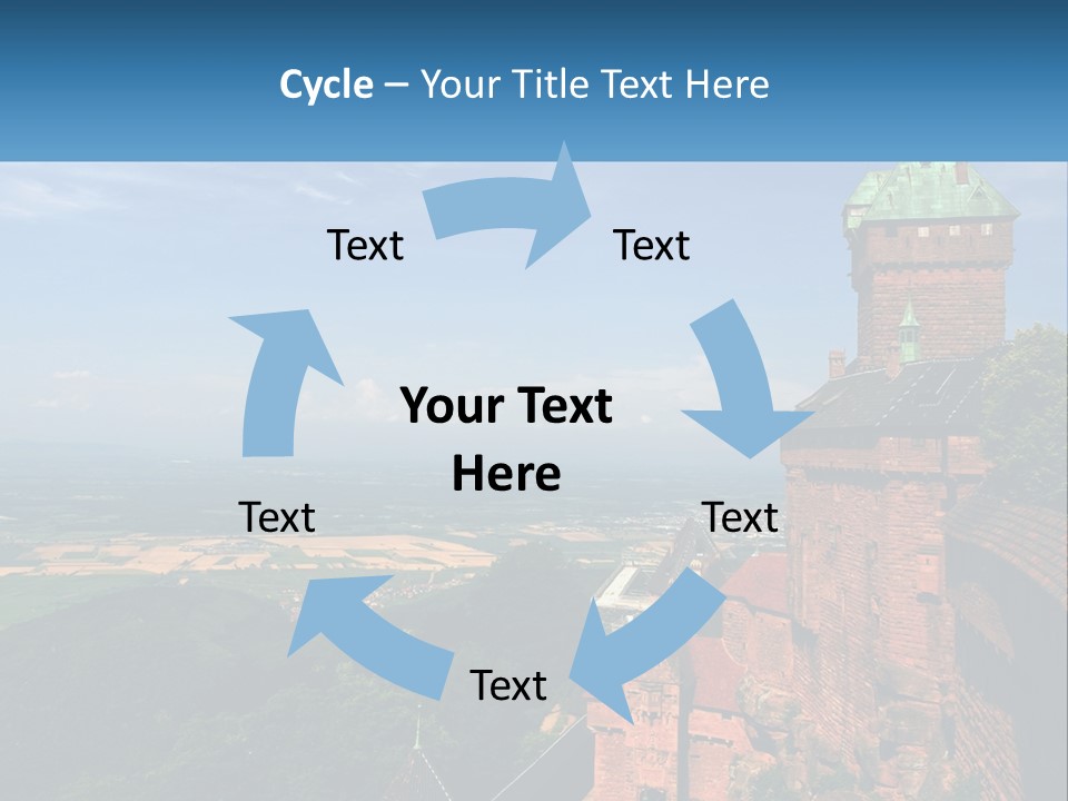 A Castle On Top Of A Hill With A Blue Sky In The Background PowerPoint Template