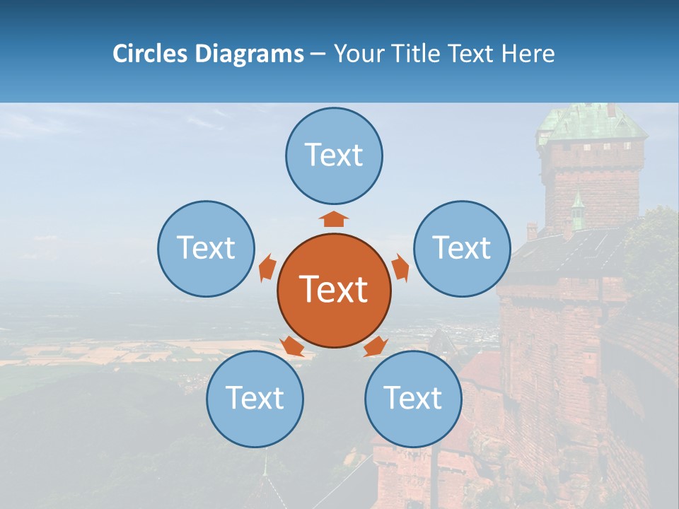 A Castle On Top Of A Hill With A Blue Sky In The Background PowerPoint Template