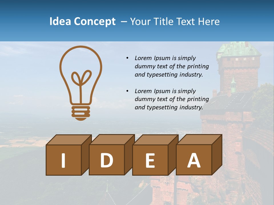 A Castle On Top Of A Hill With A Blue Sky In The Background PowerPoint Template