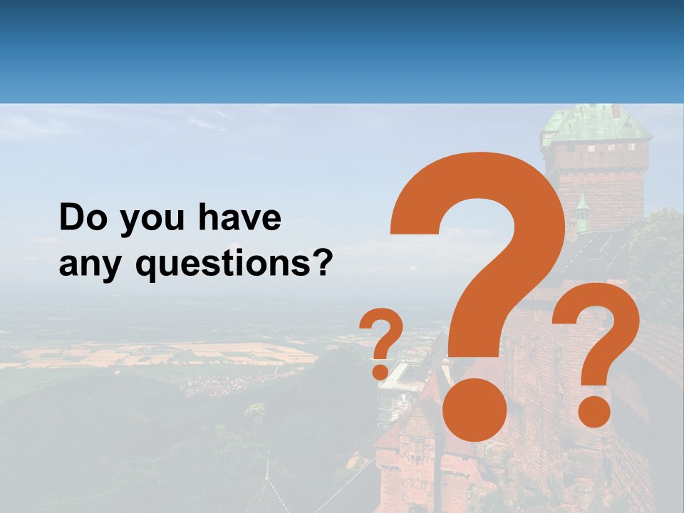 A Castle On Top Of A Hill With A Blue Sky In The Background PowerPoint Template