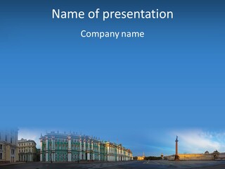 A Large Building With A Blue Sky In The Background PowerPoint Template