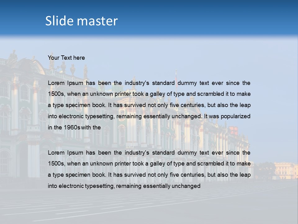 A Large Building With A Blue Sky In The Background PowerPoint Template