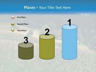 A House In The Middle Of A Field With Trees In The Background PowerPoint Template