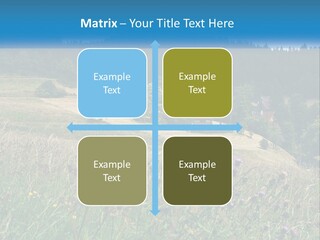 A House In The Middle Of A Field With Trees In The Background PowerPoint Template