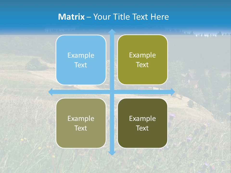 A House In The Middle Of A Field With Trees In The Background PowerPoint Template