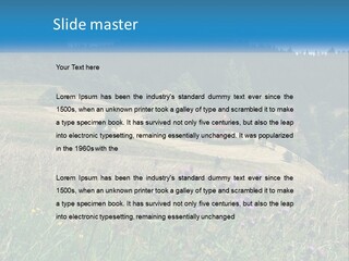 A House In The Middle Of A Field With Trees In The Background PowerPoint Template