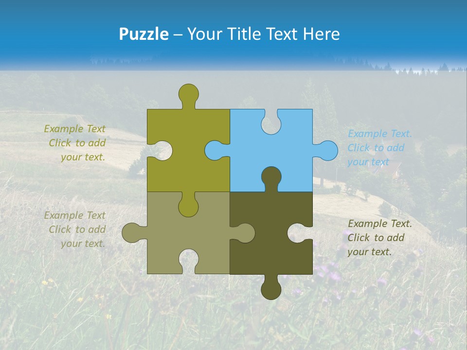 A House In The Middle Of A Field With Trees In The Background PowerPoint Template