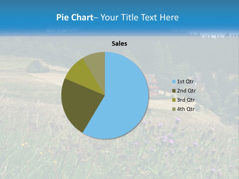 A House In The Middle Of A Field With Trees In The Background PowerPoint Template
