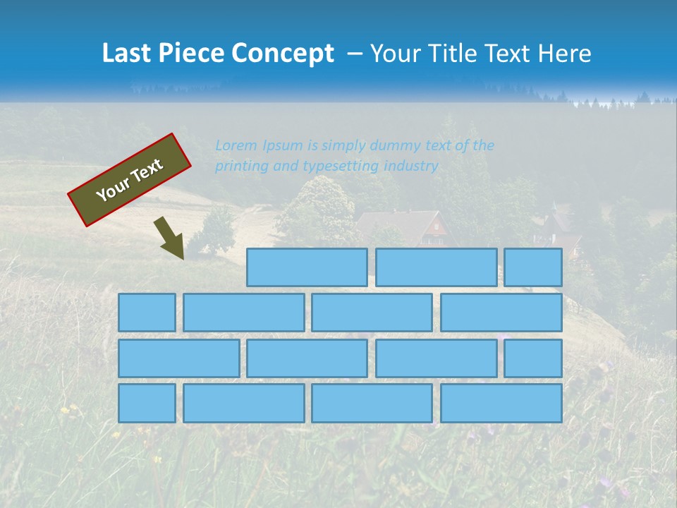 A House In The Middle Of A Field With Trees In The Background PowerPoint Template