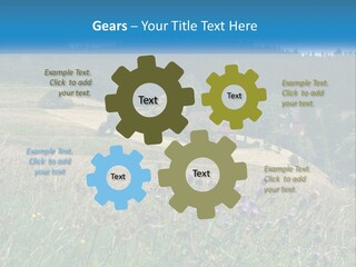 A House In The Middle Of A Field With Trees In The Background PowerPoint Template