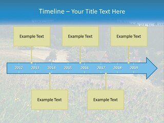 A House In The Middle Of A Field With Trees In The Background PowerPoint Template