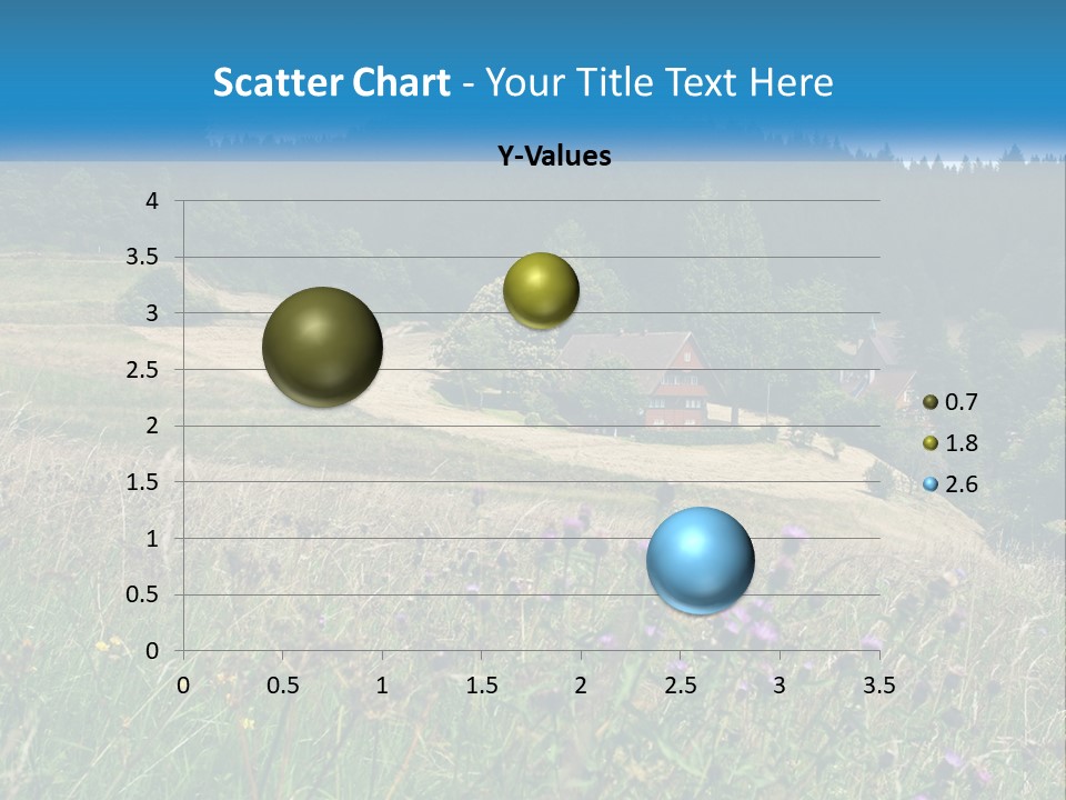 A House In The Middle Of A Field With Trees In The Background PowerPoint Template