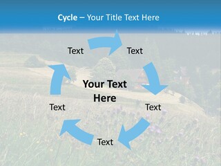 A House In The Middle Of A Field With Trees In The Background PowerPoint Template