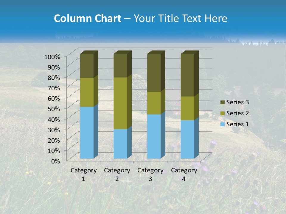 A House In The Middle Of A Field With Trees In The Background PowerPoint Template