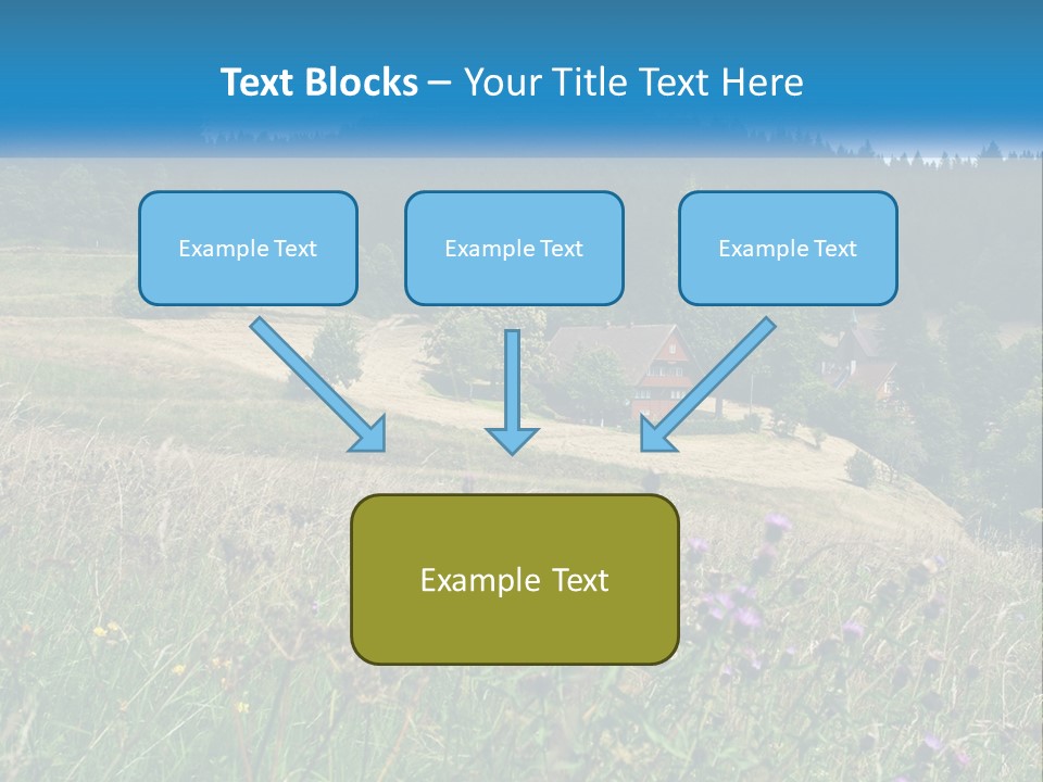 A House In The Middle Of A Field With Trees In The Background PowerPoint Template