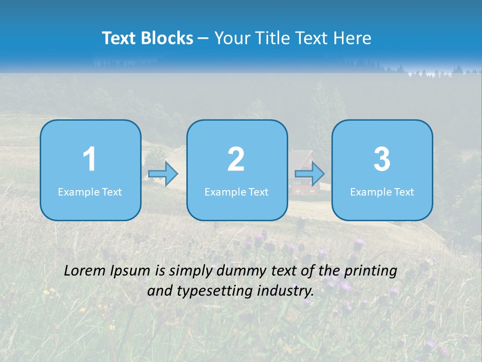 A House In The Middle Of A Field With Trees In The Background PowerPoint Template