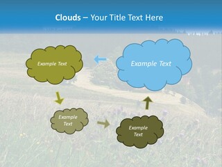 A House In The Middle Of A Field With Trees In The Background PowerPoint Template