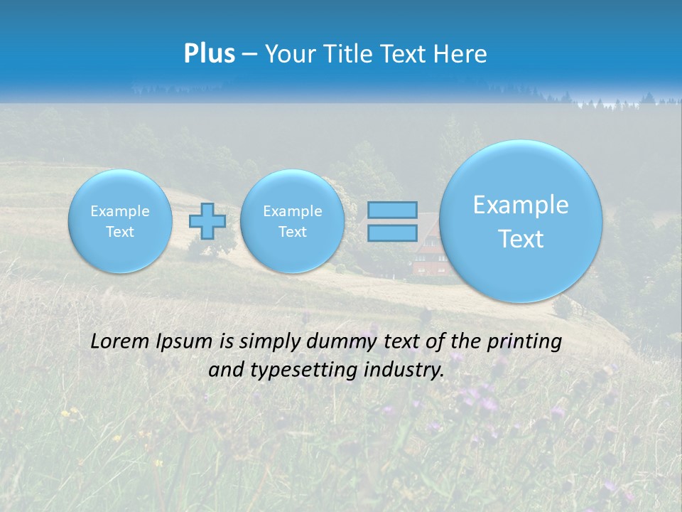 A House In The Middle Of A Field With Trees In The Background PowerPoint Template