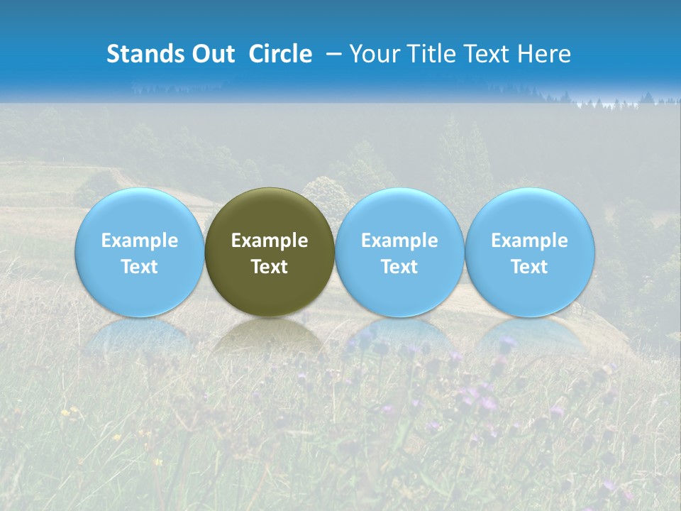 A House In The Middle Of A Field With Trees In The Background PowerPoint Template