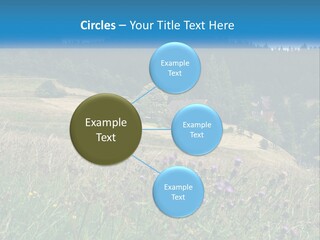 A House In The Middle Of A Field With Trees In The Background PowerPoint Template