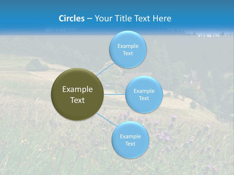 A House In The Middle Of A Field With Trees In The Background PowerPoint Template