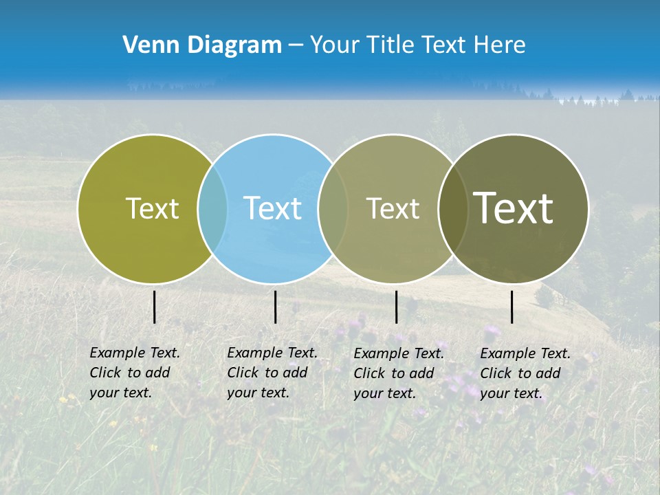 A House In The Middle Of A Field With Trees In The Background PowerPoint Template