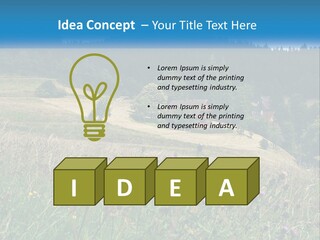 A House In The Middle Of A Field With Trees In The Background PowerPoint Template
