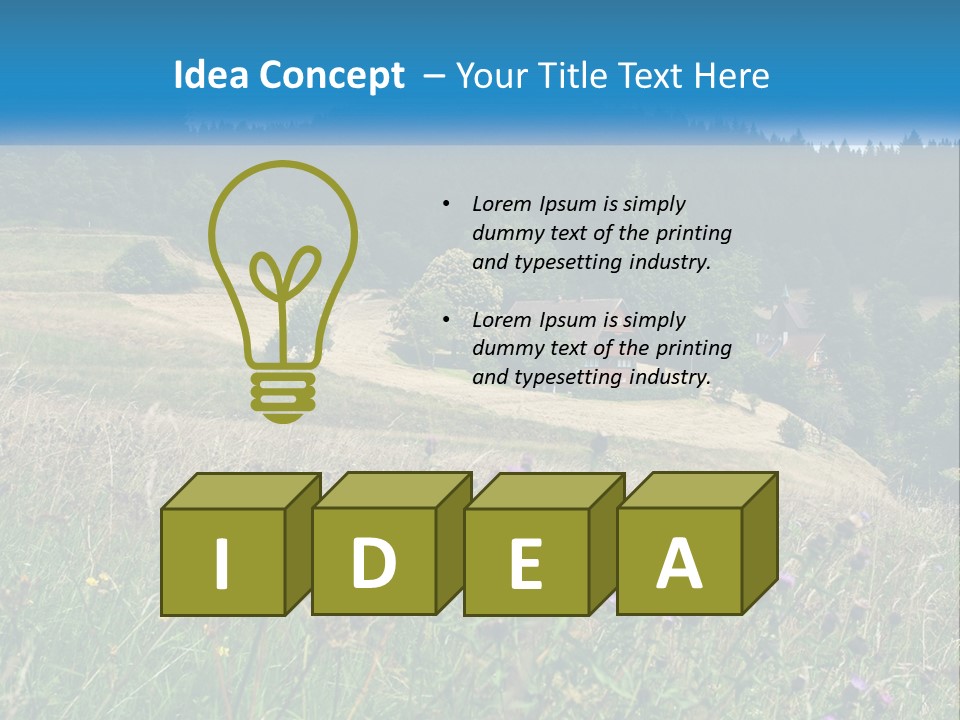 A House In The Middle Of A Field With Trees In The Background PowerPoint Template