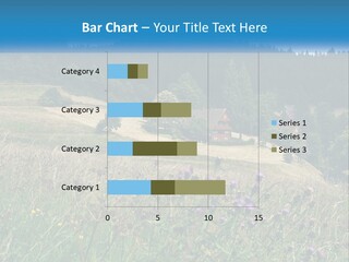 A House In The Middle Of A Field With Trees In The Background PowerPoint Template