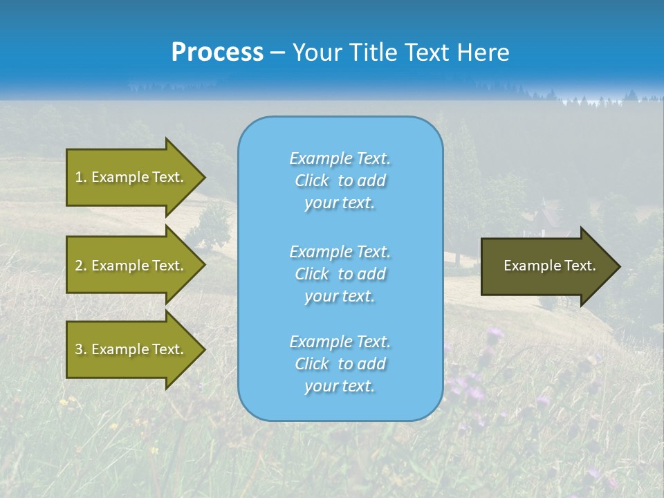 A House In The Middle Of A Field With Trees In The Background PowerPoint Template