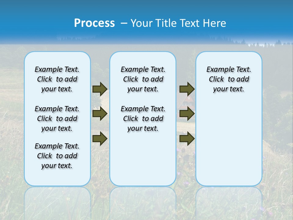A House In The Middle Of A Field With Trees In The Background PowerPoint Template
