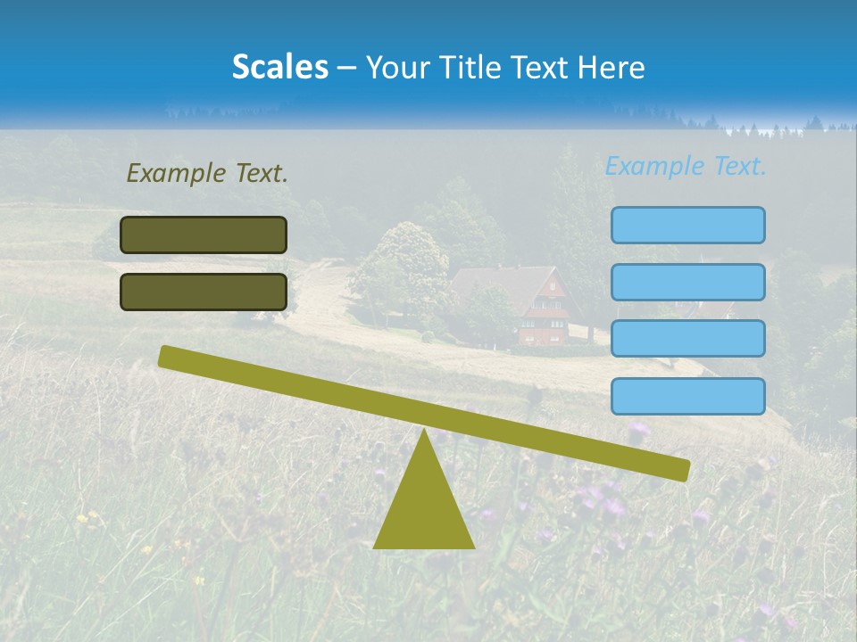 A House In The Middle Of A Field With Trees In The Background PowerPoint Template