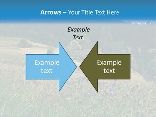 A House In The Middle Of A Field With Trees In The Background PowerPoint Template