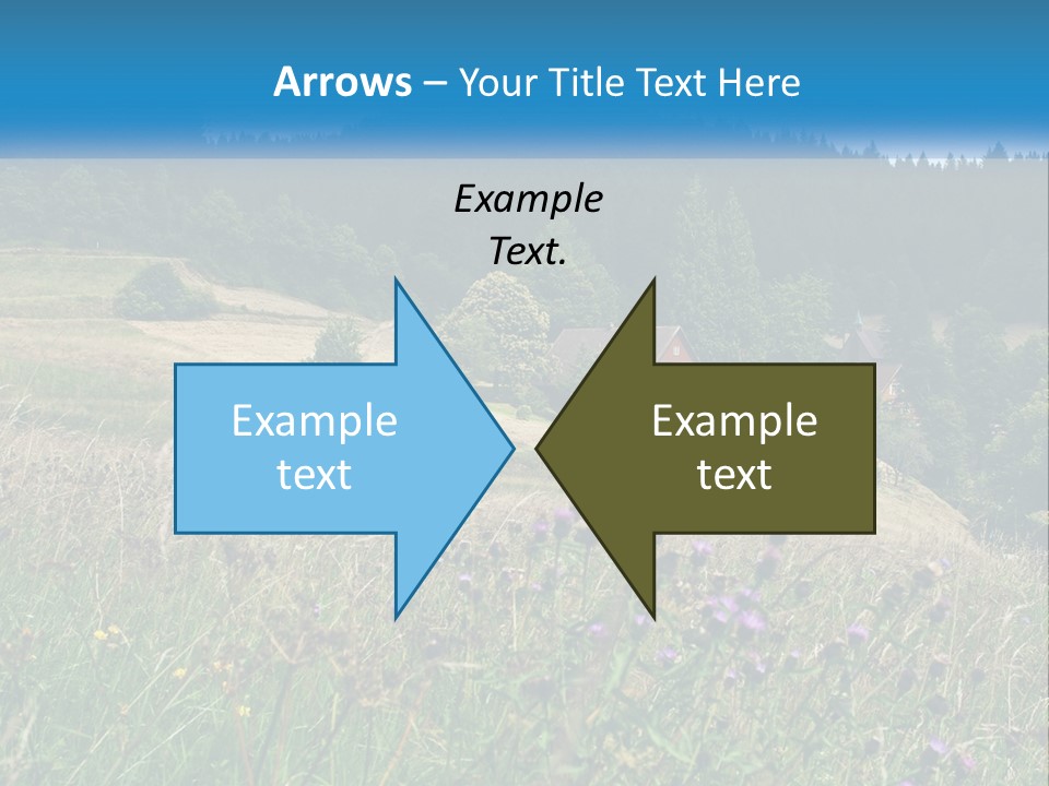 A House In The Middle Of A Field With Trees In The Background PowerPoint Template
