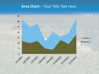 A House In The Middle Of A Field With Trees In The Background PowerPoint Template
