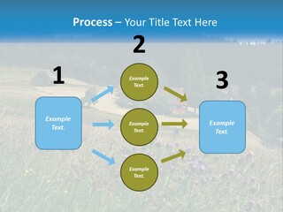 A House In The Middle Of A Field With Trees In The Background PowerPoint Template