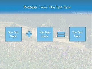 A House In The Middle Of A Field With Trees In The Background PowerPoint Template