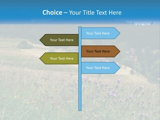 A House In The Middle Of A Field With Trees In The Background PowerPoint Template