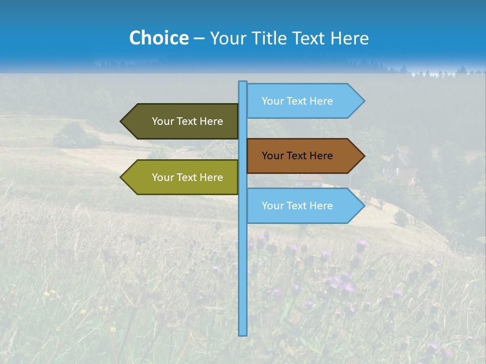 A House In The Middle Of A Field With Trees In The Background PowerPoint Template