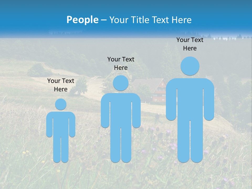 A House In The Middle Of A Field With Trees In The Background PowerPoint Template