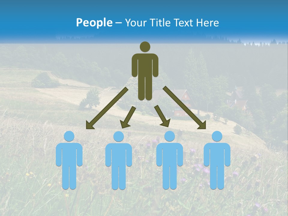 A House In The Middle Of A Field With Trees In The Background PowerPoint Template