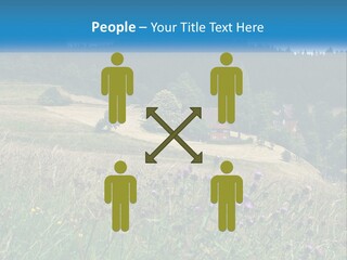 A House In The Middle Of A Field With Trees In The Background PowerPoint Template