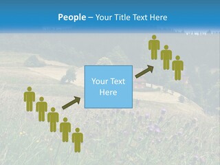A House In The Middle Of A Field With Trees In The Background PowerPoint Template